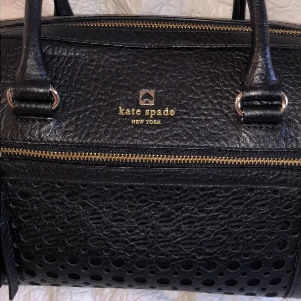 Kate Spade New York Perri Lane Delaney Bubbles Pebble Leather Black Handbag